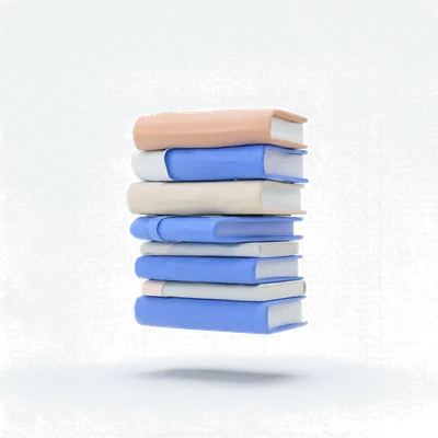 Stack of books — Floating with a soft shadow