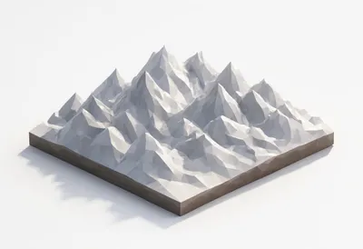 Low poly mountain range