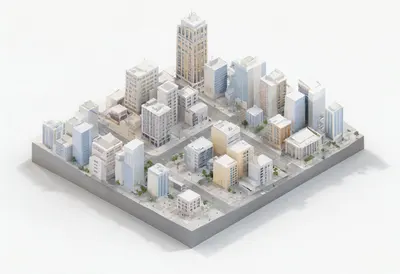 Miniature city block