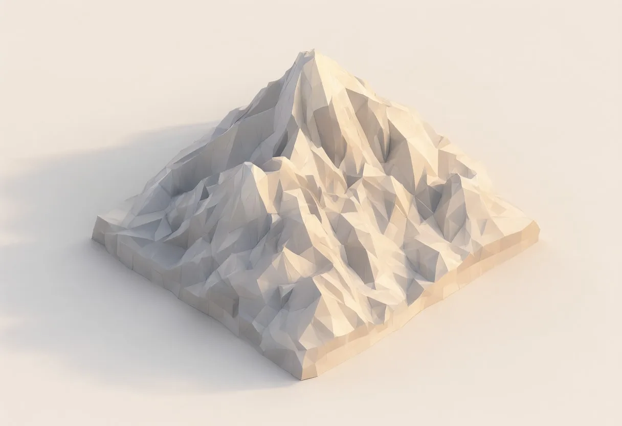 Low poly mountain range — At golden hour