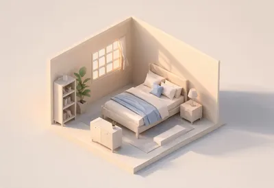 Cozy bedroom — At golden hour
