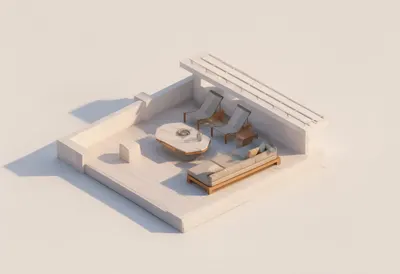 Outdoor terrace — At golden hour