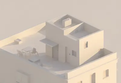 Rooftop scene — At golden hour