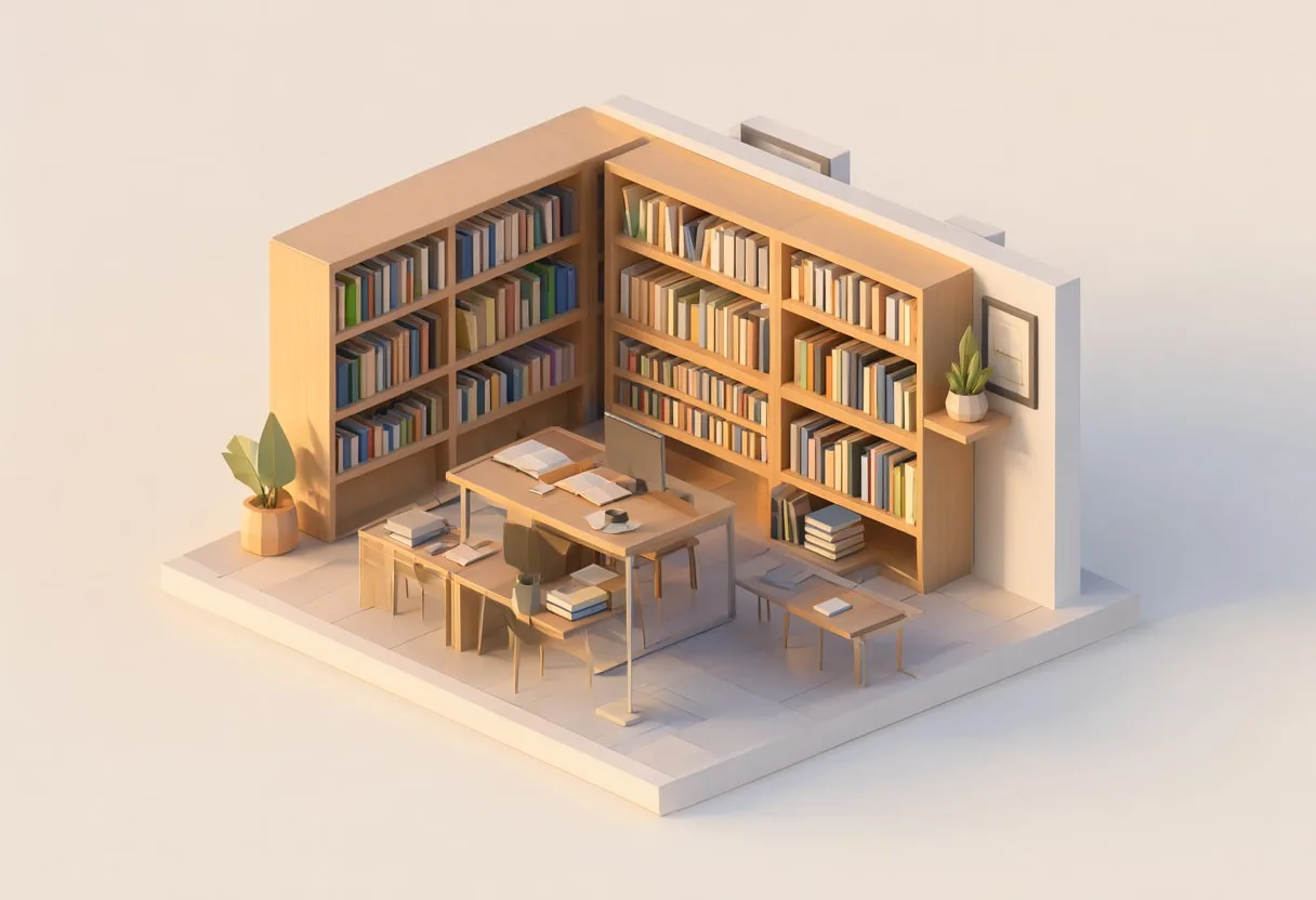 Small library — At golden hour