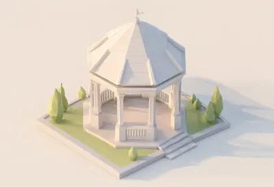 Garden pavilion — At golden hour