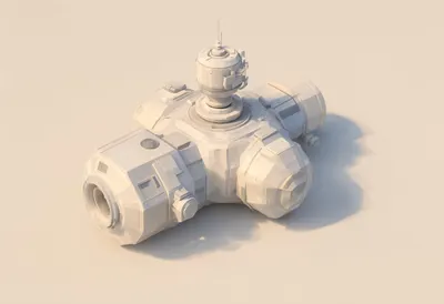 Space habitat module — At golden hour