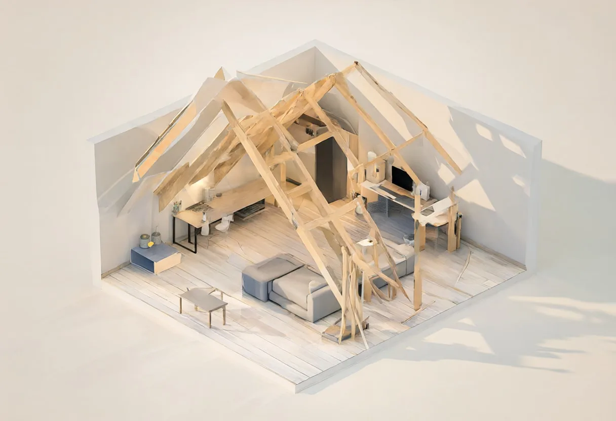 Attic studio — At golden hour