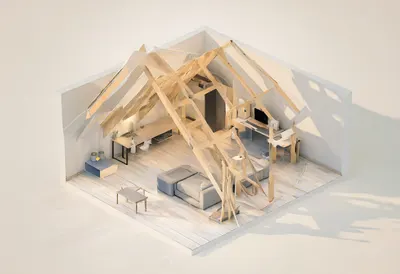 Attic studio — At golden hour