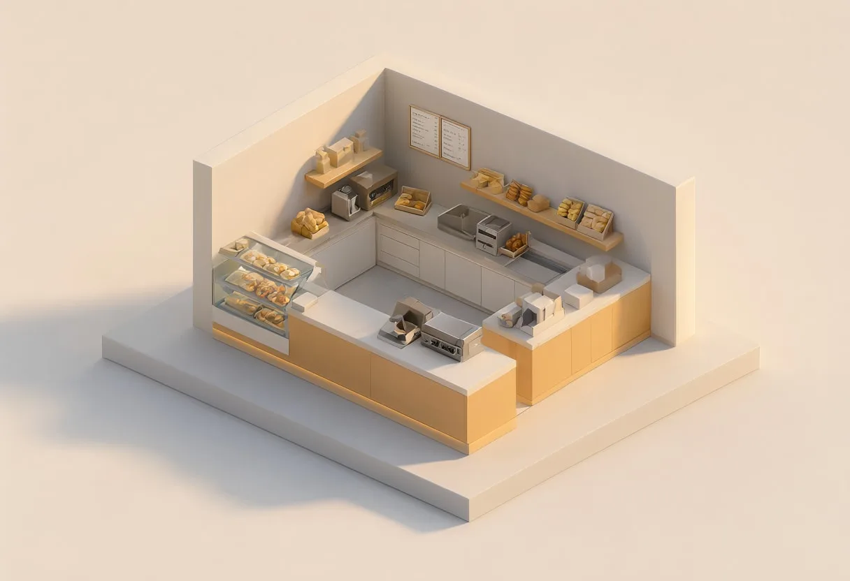 Bakery counter — At golden hour