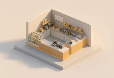 Bakery counter — At golden hour