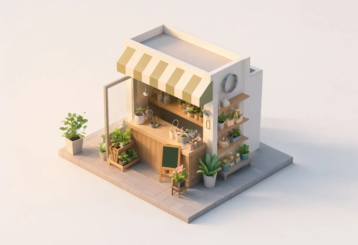 Flower shop — At golden hour