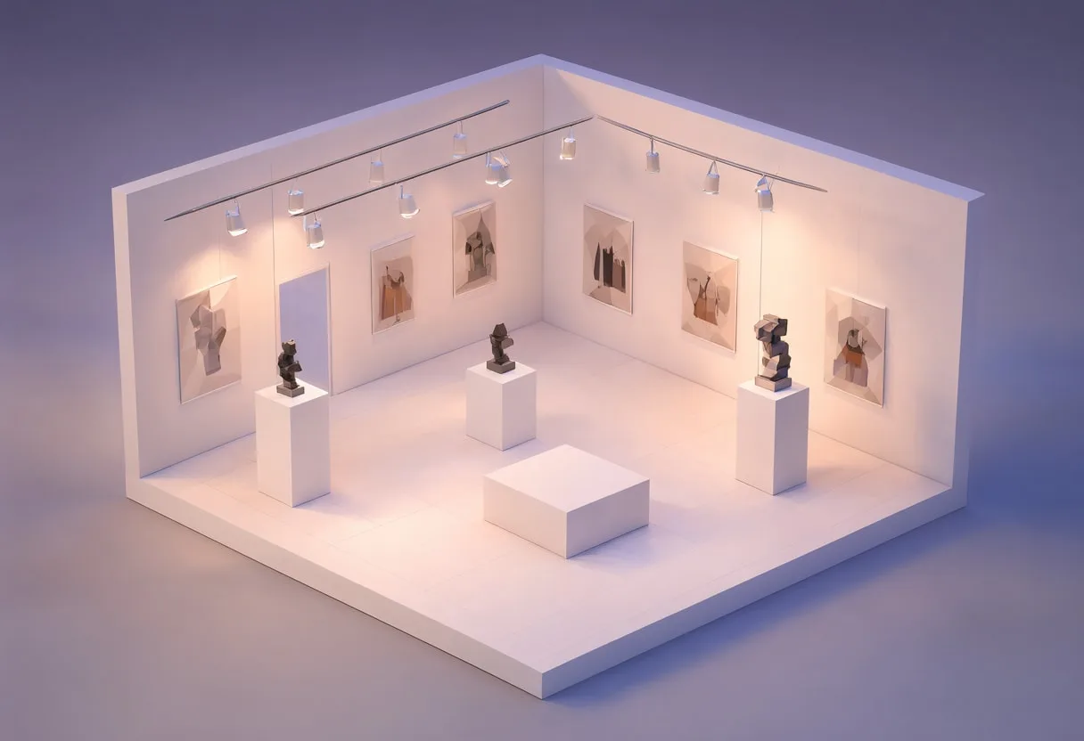 Gallery room — At dusk with warm lights