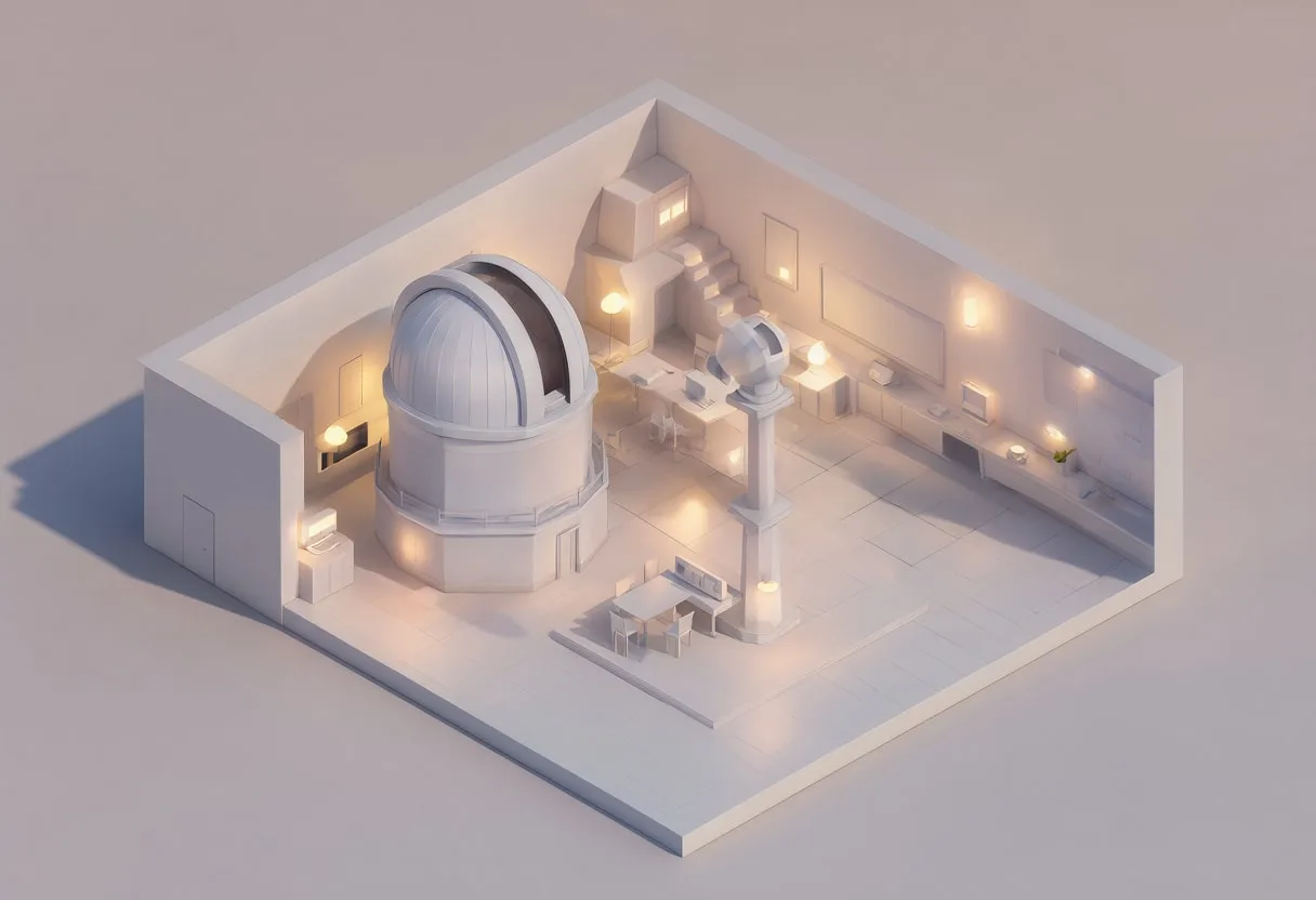 Observatory room — At dusk with warm lights