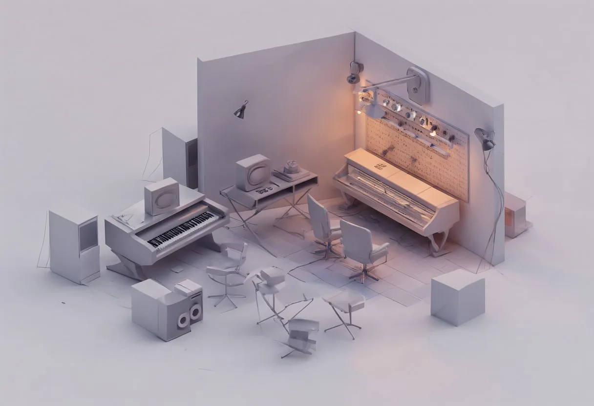 Music room — At dusk with warm lights