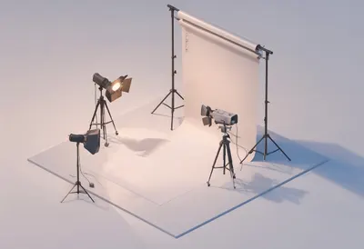 Photography studio — At dusk with warm lights