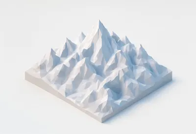 Low poly mountain range — In a pastel palette