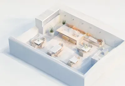 Outdoor terrace — In a pastel palette