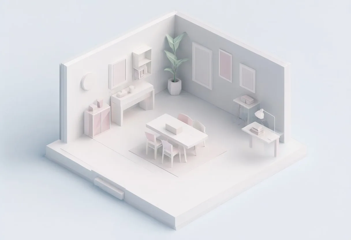 Gallery room — In a pastel palette