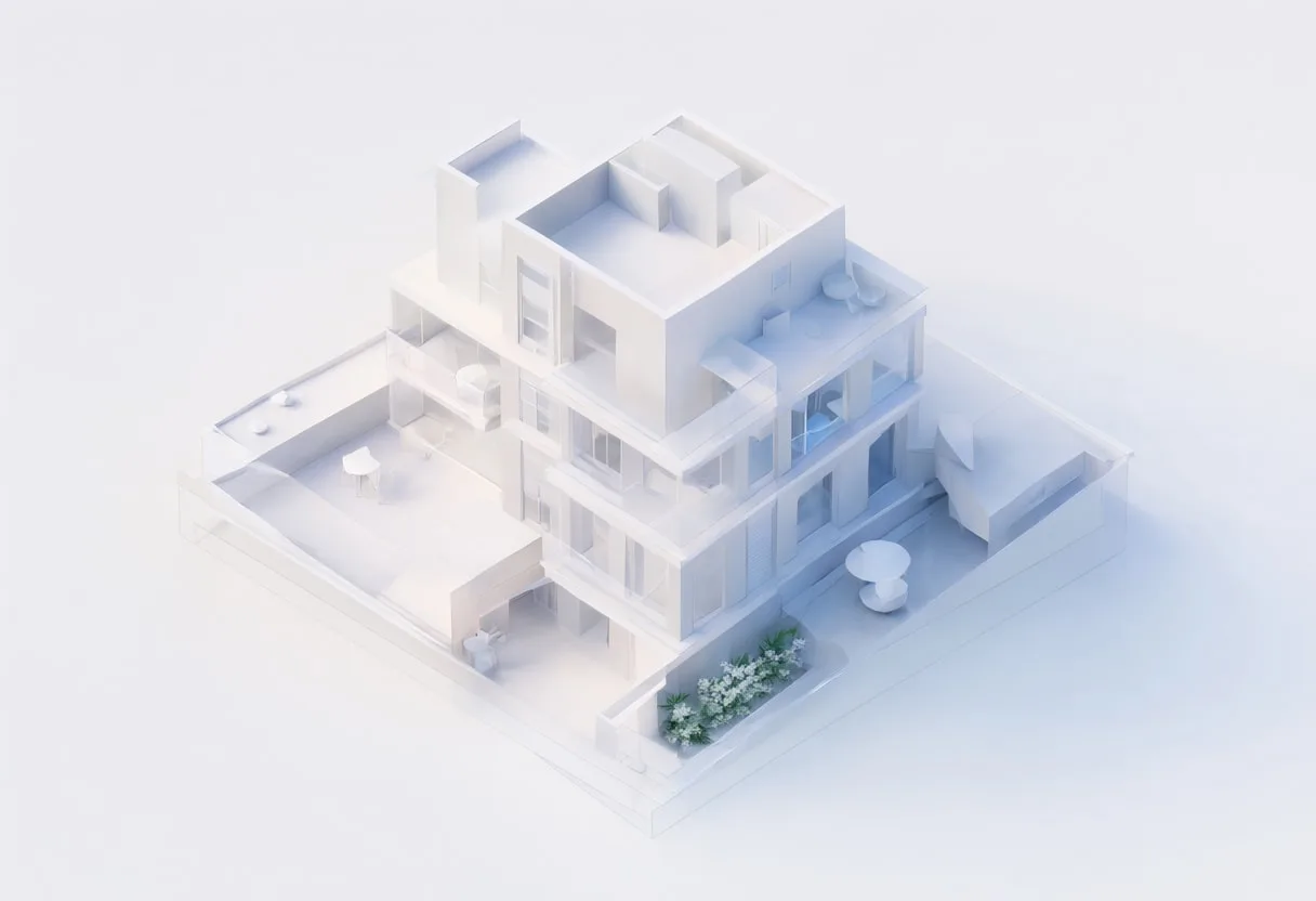 Rooftop scene — In a pastel palette