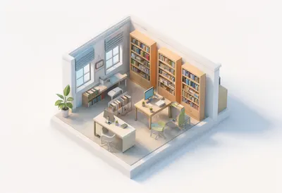 Small library — In a pastel palette