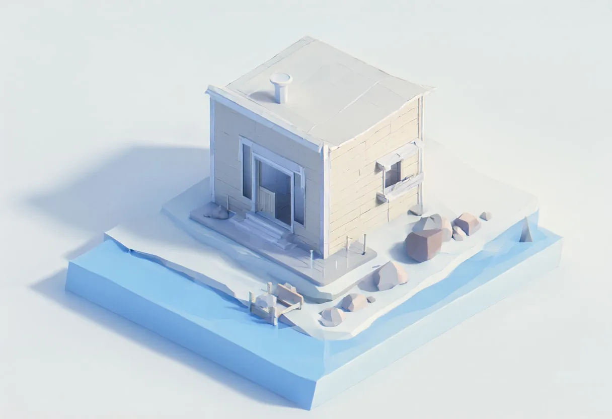 Seaside hut — In a pastel palette