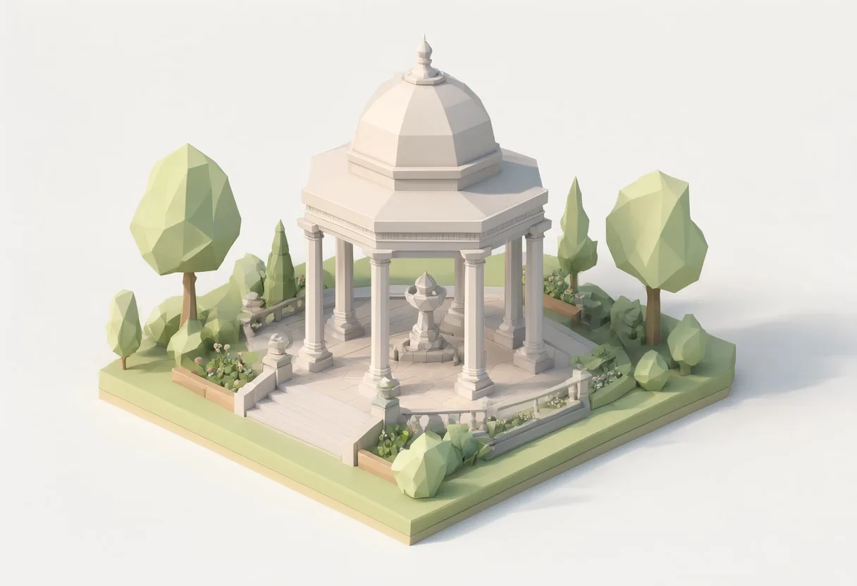 Garden pavilion — In a pastel palette