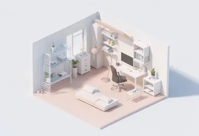 Attic studio — In a pastel palette