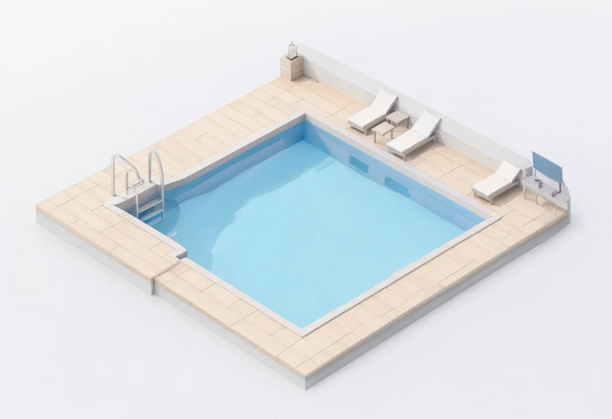 Pool deck — In a pastel palette