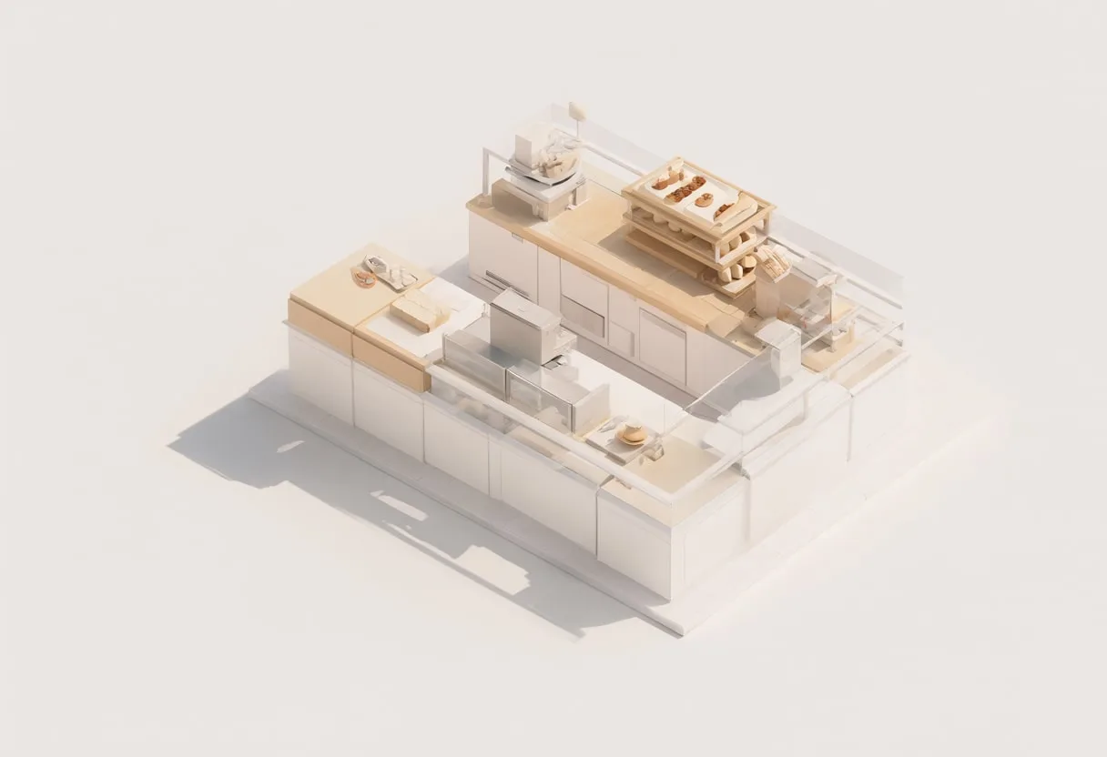 Bakery counter — In a pastel palette