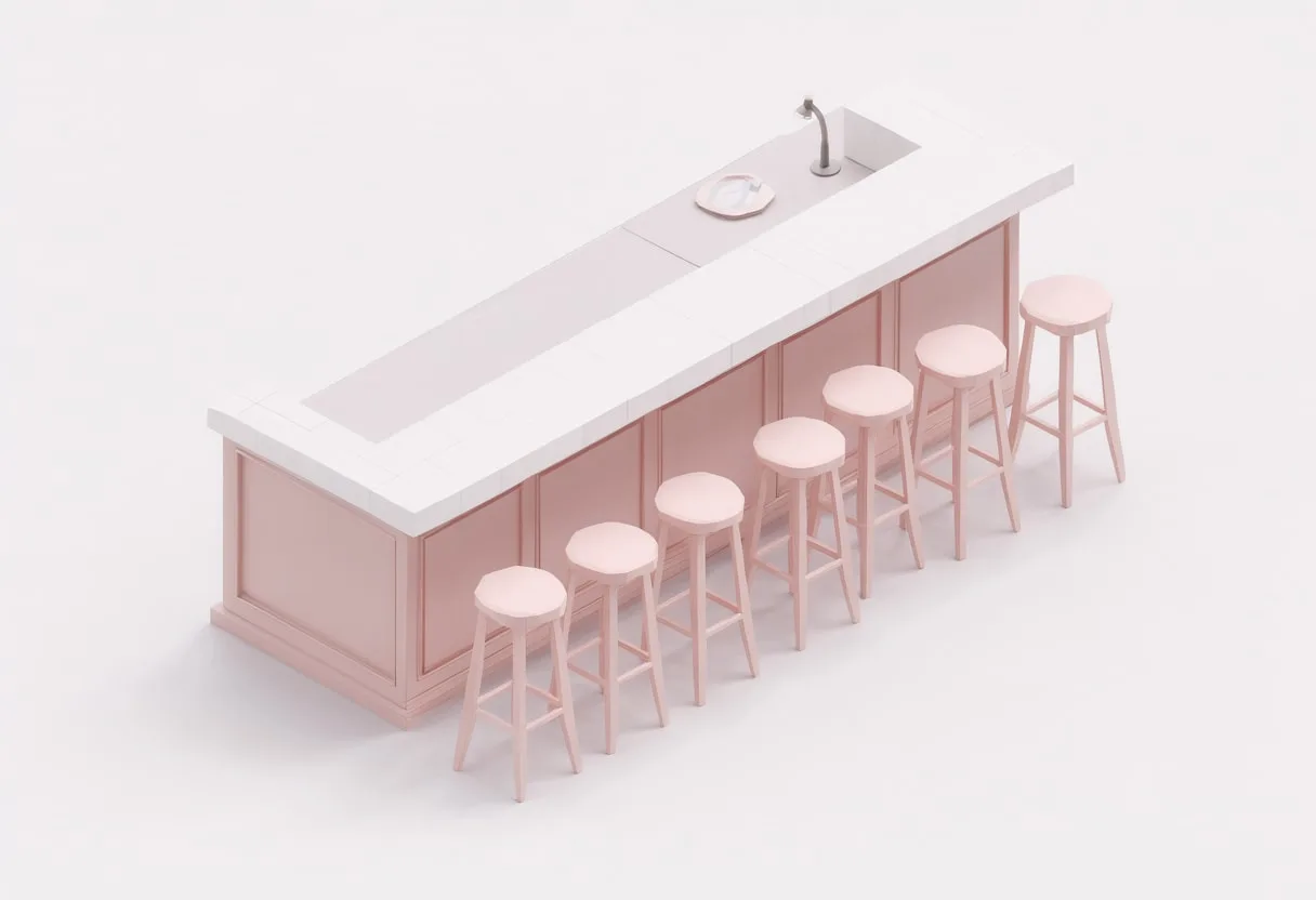 Bar counter — In a pastel palette