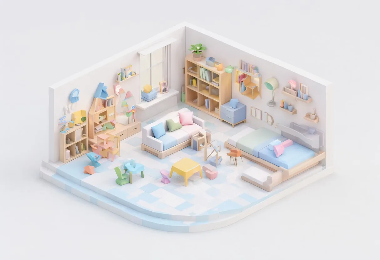Kids playroom — In a pastel palette