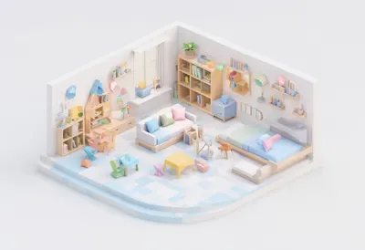 Kids playroom — In a pastel palette