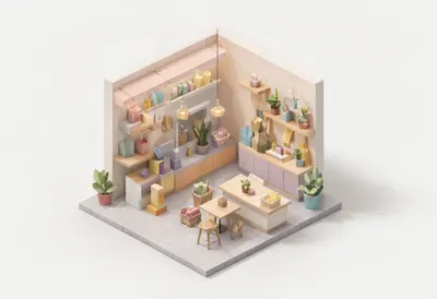 Flower shop — In a pastel palette