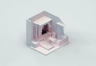 Fireplace corner — In a pastel palette