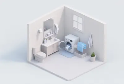 Laundry room — In a pastel palette