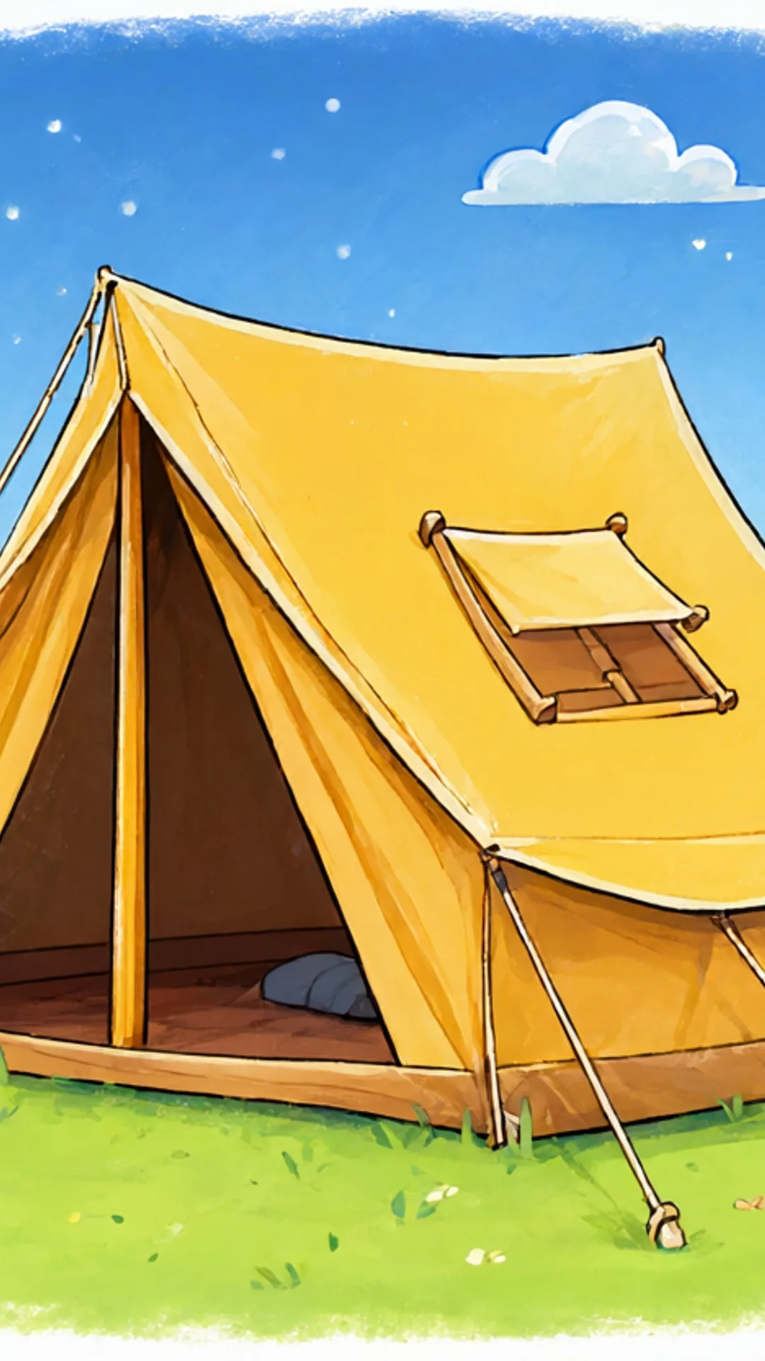 Camping tent at night