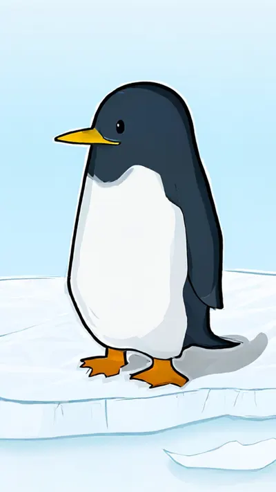 Penguin on ice