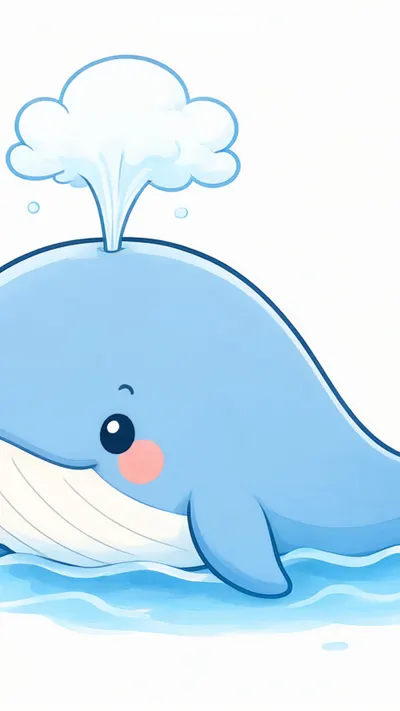 Whale spouting