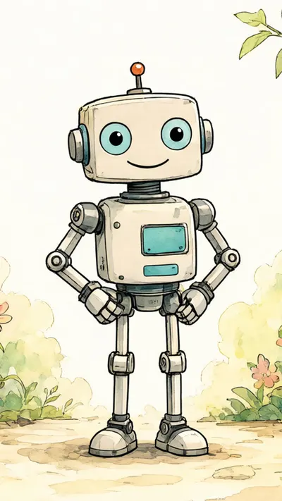 Robot in a garden