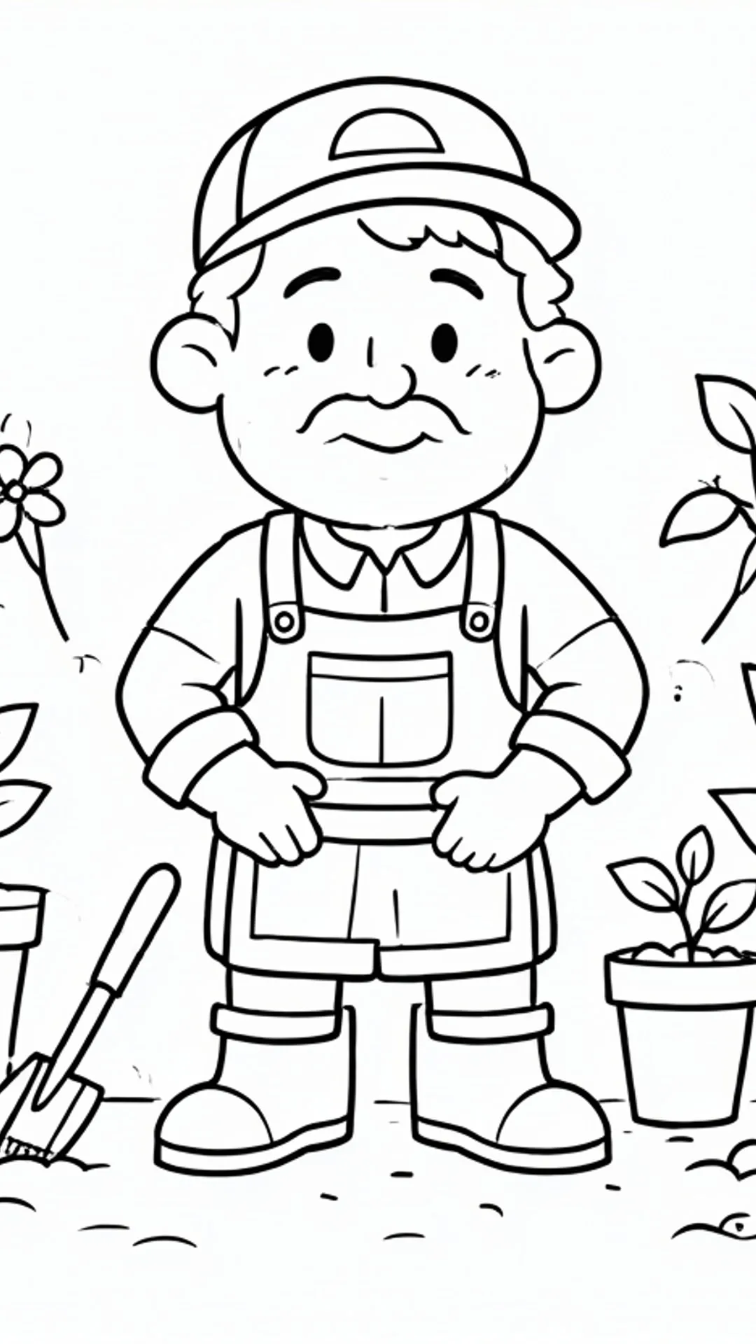 Gardener with plants