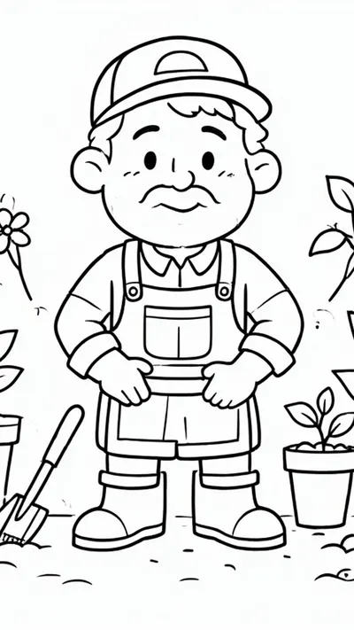 Gardener with plants