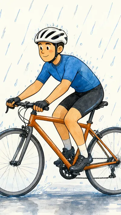 Cyclist in the rain