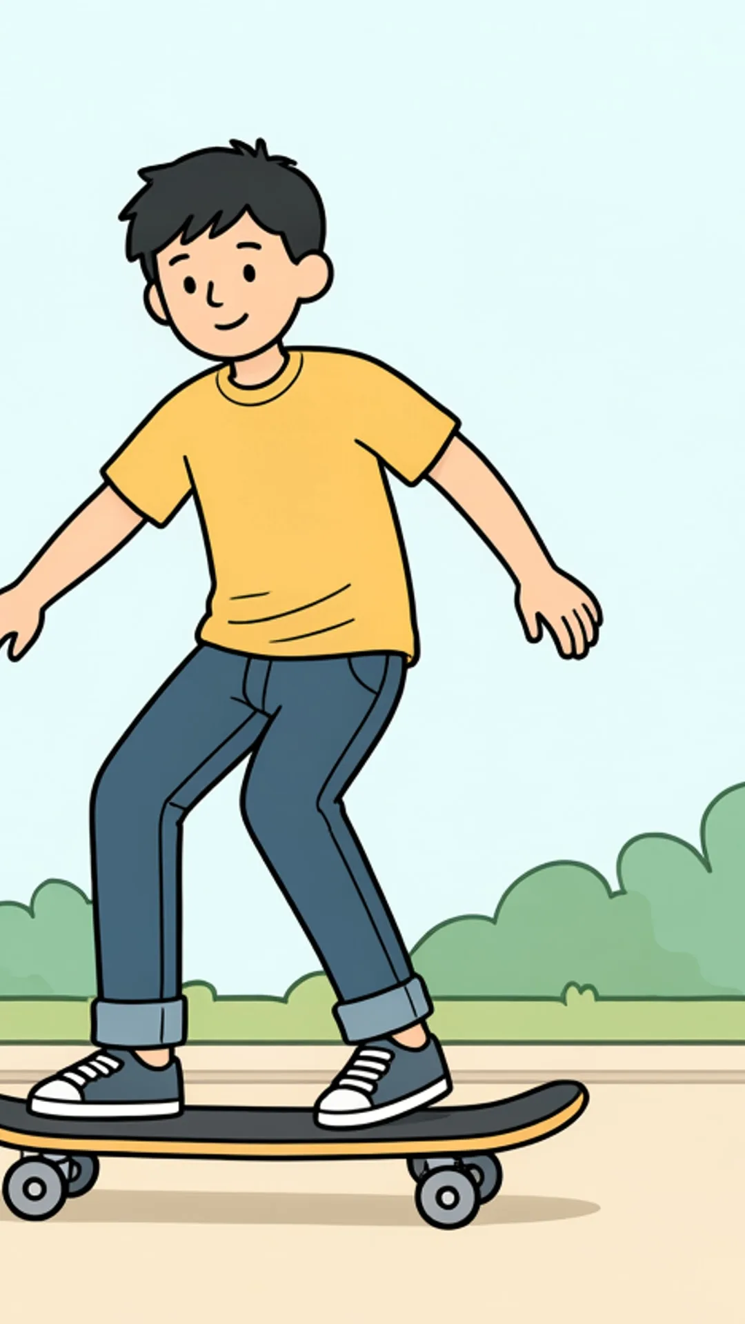 Skateboarder in a park