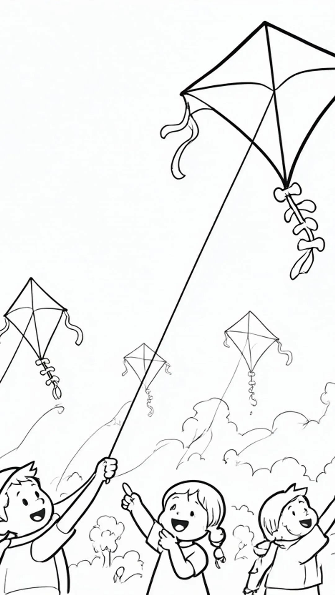 Kids kite flying