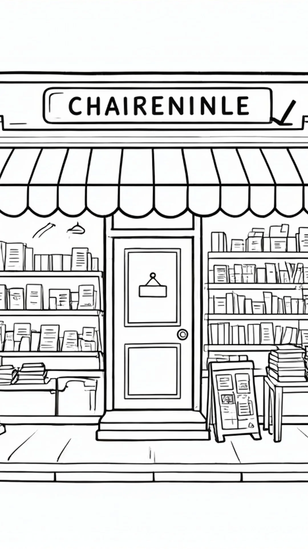 Small bookstore — Bold outlines