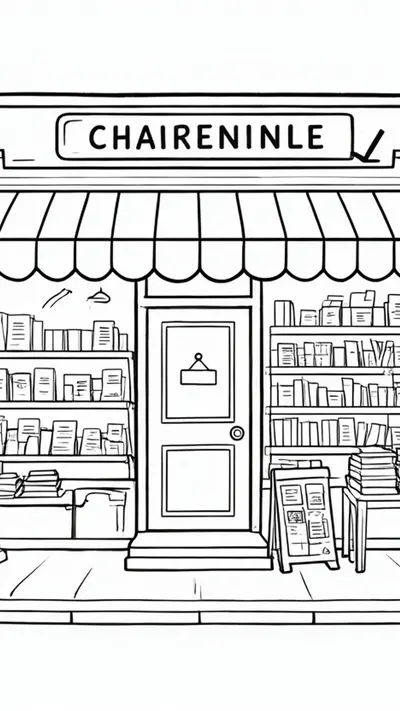Small bookstore — Bold outlines