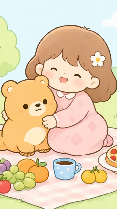 Picnic in a park — Soft pastel
