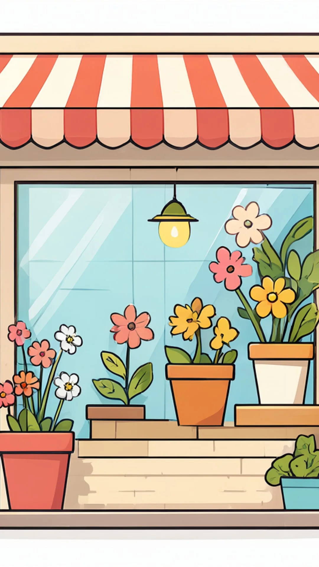 Flower shop front — Flat vector
