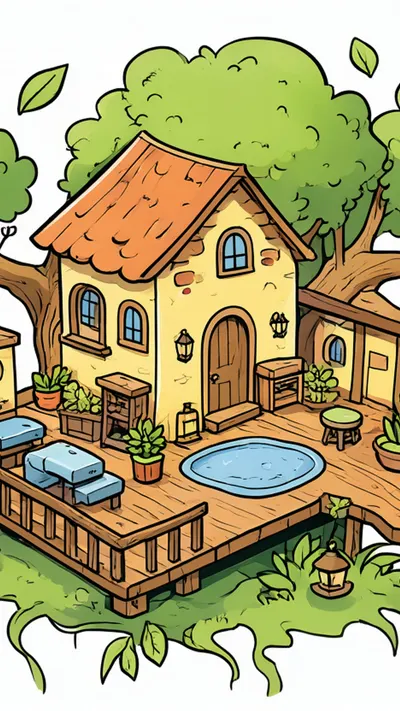 Treehouse room — Bold outlines