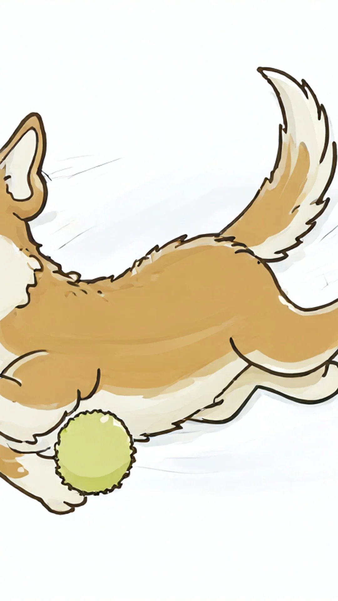 Dog with a ball — Flat vector